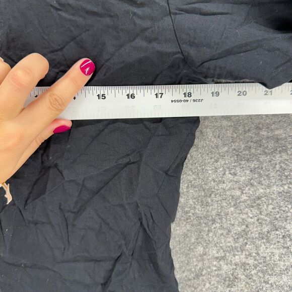 Maybell Blouse Women XL Black 1/2 Button Short Sleeve Round Neck Casual Solid - Picture 4 of 6